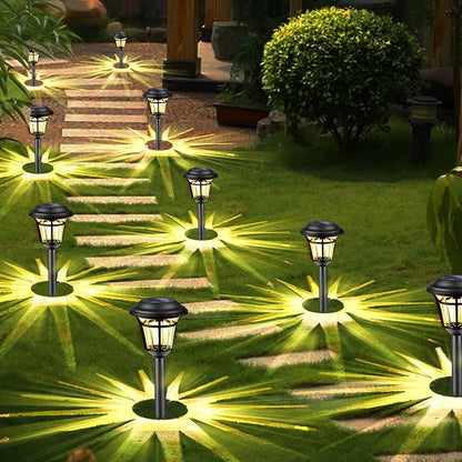 Solar Pathway Lights Outdoor, 12 Pack Warm White Solar Light Outdoor, Waterproof Garden Lights, Auto On/Off Walkway Lighter Outdoor, Solar Lights for Yard Patio Walkway Driveway Pathway