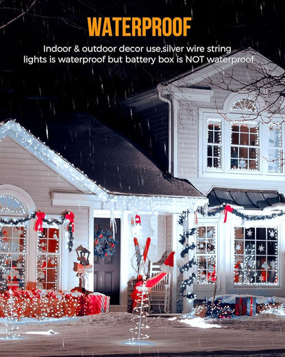 Christmas Backyard String Lights 2-Pack, 20ft 240 LED Waterproof