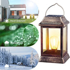 2-Pack Backyard Solar Backyard Lanterns, Rustic Waterproof LED