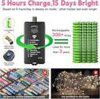 Christmas Fairy Lights 2-Pack, 33ft 100 LED Battery Twinkle Lights