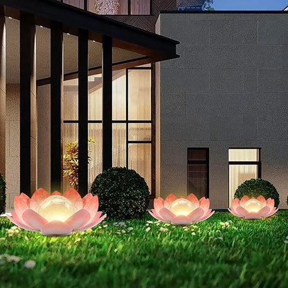 Solar Light Outdoor, Metal Glass Decorative Waterproof Garden Light LED Solar Flower Lights for Patio, Lawn,Walkway,Tabletop,Ground