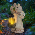 Solar Rabbit Garden Statue Light, Outdoor Decor