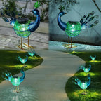Peacock Solar Lanterns, Waterproof LED Garden Lights