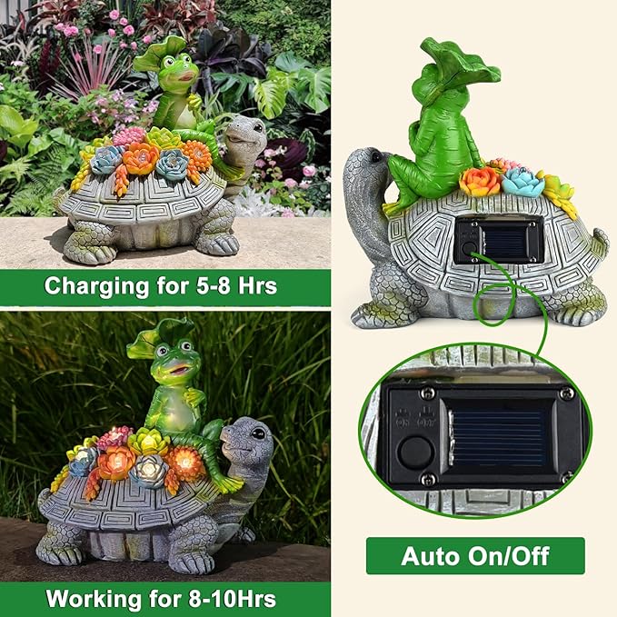 Solar Frog Statue Light, Yard Decor