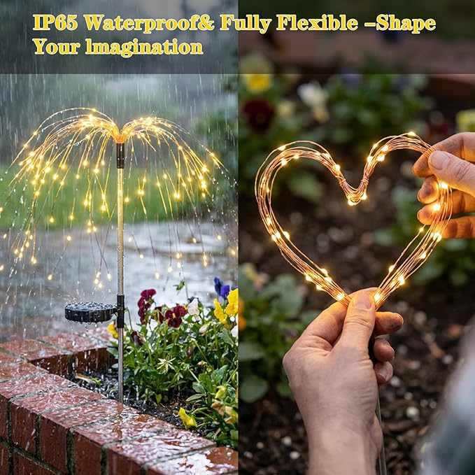 Firework Solar Lawn Figurine Light, Waterproof
