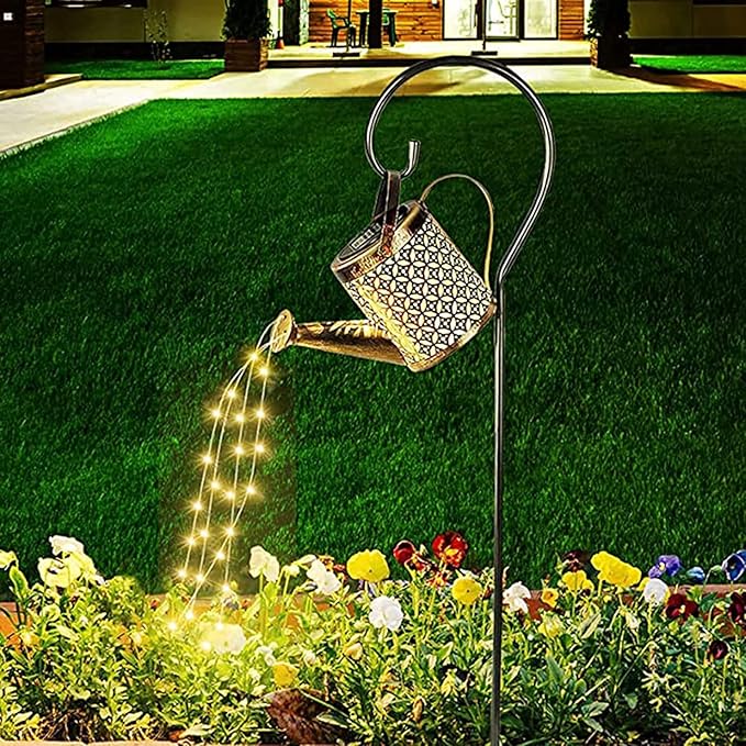 Solar Watering Can Lights, LED Lantern Outdoor Light, Hanging Waterproof Outdoor Shower Garden Lights,Solar Lanterns for The Garden Pathway Yard Lawn Patio Landscape Decor (with Bracket)