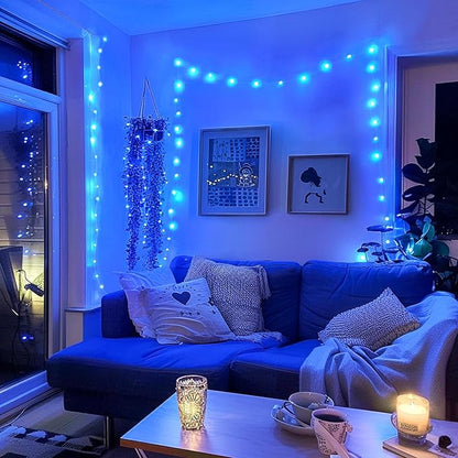 4-Pack 50 LED Christmas Twinkle Lights, 1ft Waterproof for Patio