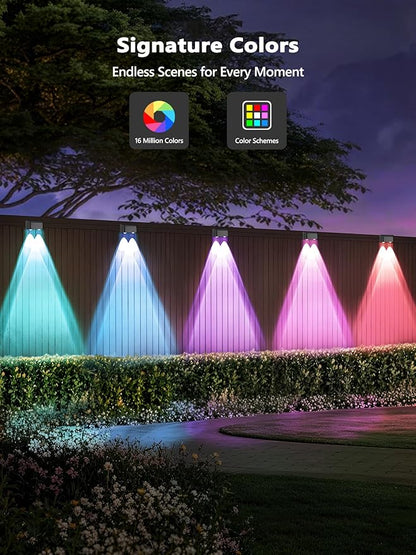 Brizled Smart Fence Lights, RGBCW Outdoor Deck Lights APP & Voice Controlled, Color-Changing Fence Lighting Music Sync Smart Outdoor Light IP65 Waterproof for Christmas Halloween Easter Lighting Decor