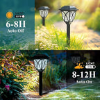 6-Pack Cold White Solar Path Lights, Outdoor Yard LED