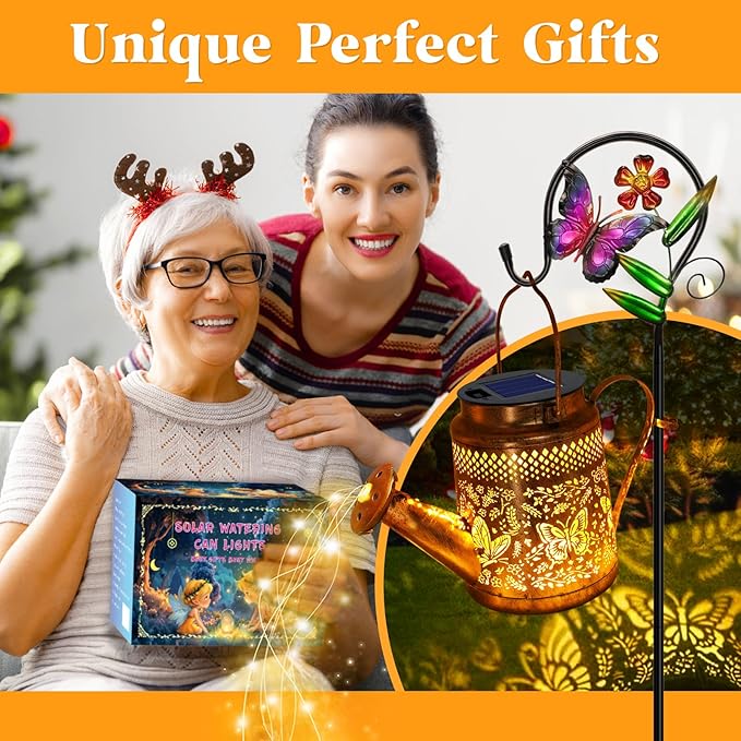 Butterfly Solar Hanging Lanterns 2-Pack, Decorative Patio Decor