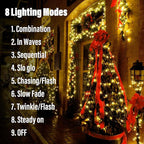 4-Pack 200 LED Christmas Twinkle Lights, 66ft Waterproof for Yard