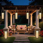 Solar Courtyard Lanterns, Patio Hanging LED Decor