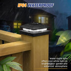 Solar Post Cap Lights 8-Pack, Waterproof LED