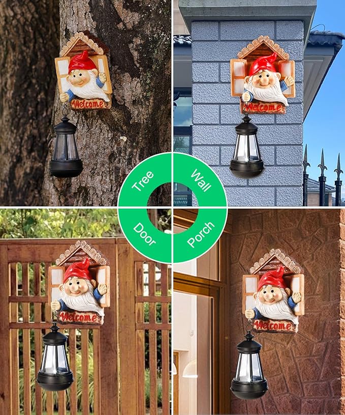 10.6" Solar Gnome Garden Statue Light, Outdoor Decor