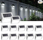 12-Pack Solar Yard Step Lights, Cold White Waterproof