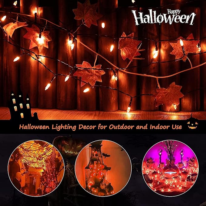 Christmas Backyard String Lights 2-Pack, 50 LED Waterproof