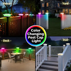 Solar Post Cap Lights, RGB Waterproof