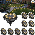 Solar Flat Disk Lights 10-Pack, Waterproof Driveway