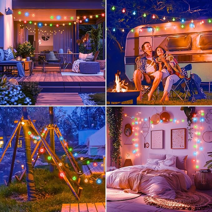 Outdoor String Lights, 33ft Multicolor Waterproof LED