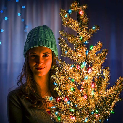 Christmas Lights 33ft 100 LED Battery String Lights with Timer Memory Function USB or Battery Powered Waterproof String Lights for Indoor Outdoor Decoration