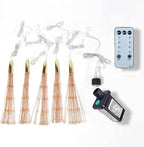 5-Pack Christmas LED String Lights, Waterproof Timer Lights