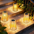4-Pack Courtyard Solar Lanterns, Waterproof LED Porch Lights