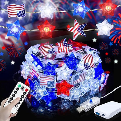White Backyard String Lights, 16ft Weatherproof LED