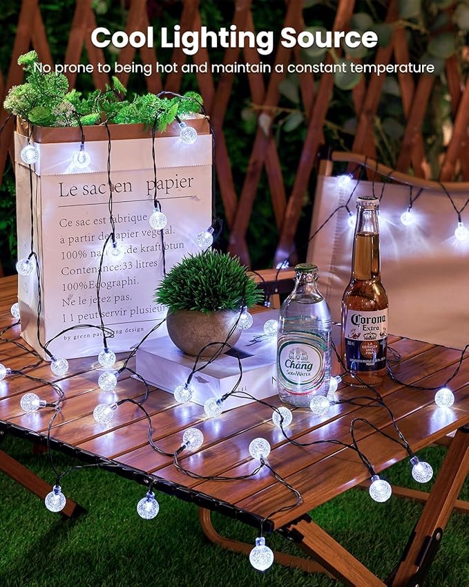 Pure White Porch String Lights, Weatherproof LED