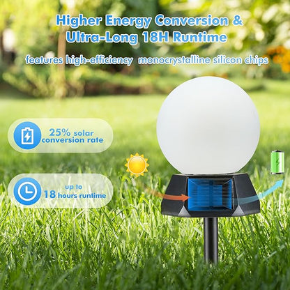 BlcTec Solar Pathway Lights Outdoor, Cool White Path Lights with 3-Sided Solar Panels, 18H Runtime, IP65 Waterproof, Auto On/Off for Patio, Garden, Lawn, Driveway, Yard, Landscape Decor, 2 Pack