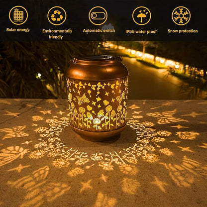 Solar Lanterns Outdoor Waterproof, Butterfly Gifts for Women, Solar Lights for Backyard Porch Patio Table Yard Balcony Lawn Pathway