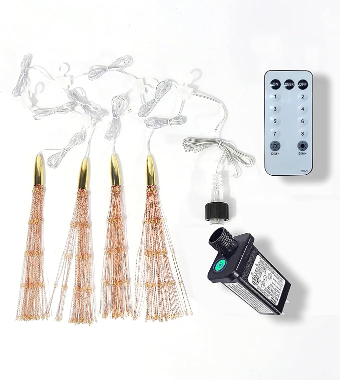 Christmas Fairy Lights 4-Pack, 800 LED Battery Twinkle Lights