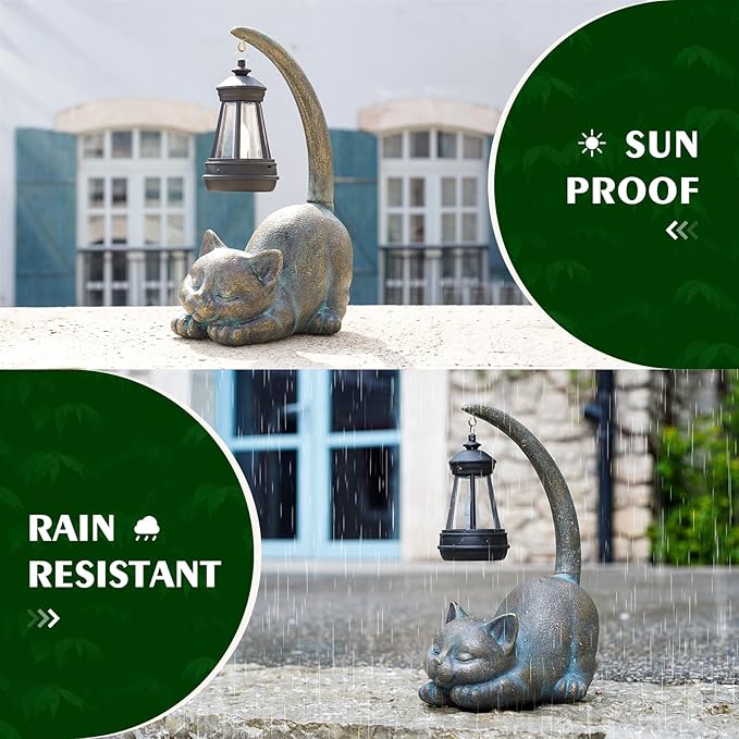 Cat Solar Lawn Figurine Light, Waterproof
