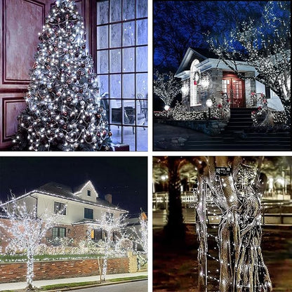 6-Pack 100 LED Christmas Twinkle Lights, 33ft Waterproof for Yard