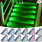 12-Pack Sleek Solar Yard Lights, Outdoor LED