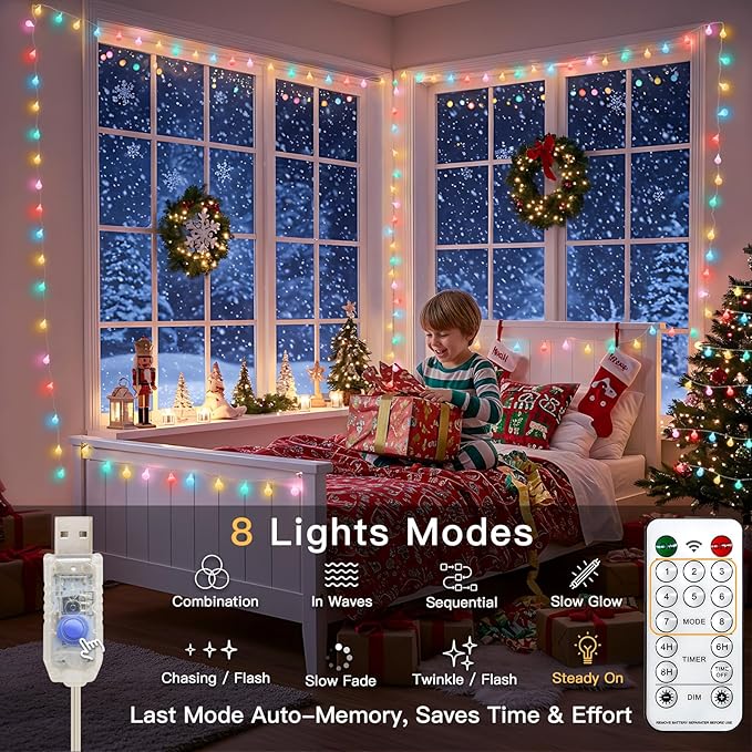 Outdoor String Lights, 33ft Waterproof LED