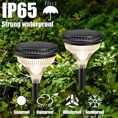 Large Solar Pathway Lights Outdoor 4 Pack IP65 Waterproof 150 Lumens Super Bright Solar Lights 3 Color Temperatures Auto On/Off Light Sensor for Yard Garden Landscape Path Walkway (5.42" Dia x 19.7"H)