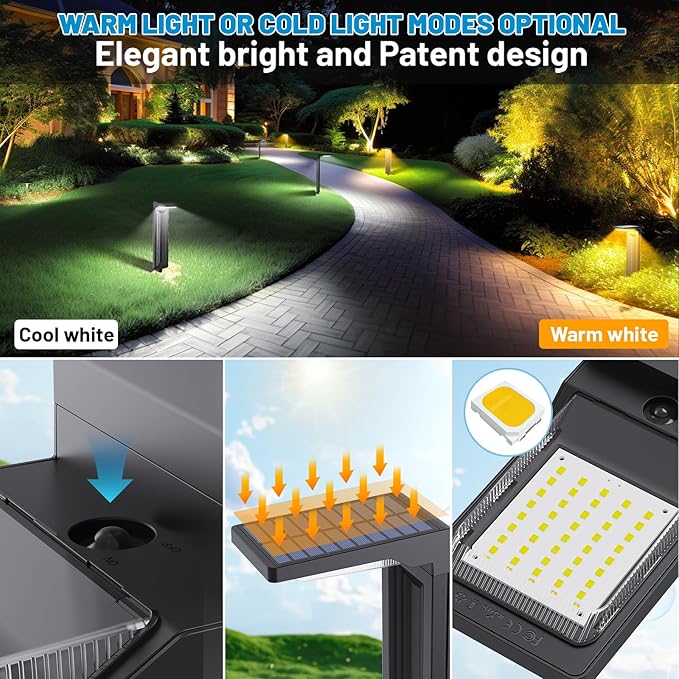 Solar Garden Path Lights 4-Pack, Waterproof