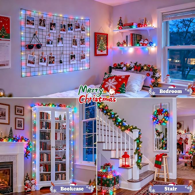 2-Pack Christmas String Lights, 132ft 400 LED Waterproof Twinkle Lights