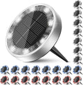 Solar Flat Disk Lights 24-Pack, Waterproof Walkway