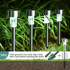 16-Pack Cold White Solar Path Lights, Outdoor Yard LED
