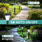 8-Pack Solar Pathway Lights, Waterproof LED Garden Lights