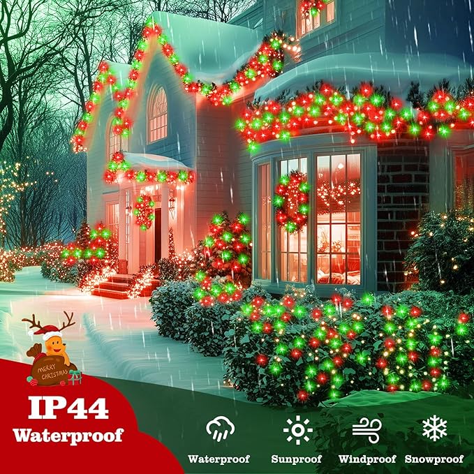 Christmas Fairy Lights 4-Pack, 66ft 200 LED Battery Twinkle Lights