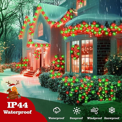 4-Pack Christmas String Lights, 132ft 400 LED Waterproof Twinkle Lights