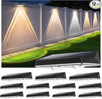 Motion Sensor Solar Fence Lights, White LED