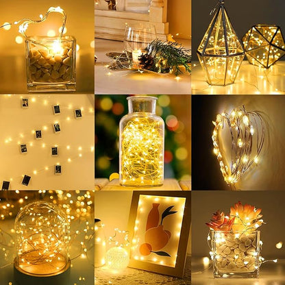 12-Pack 20 LED Christmas Twinkle Lights, 7ft Waterproof for Porch
