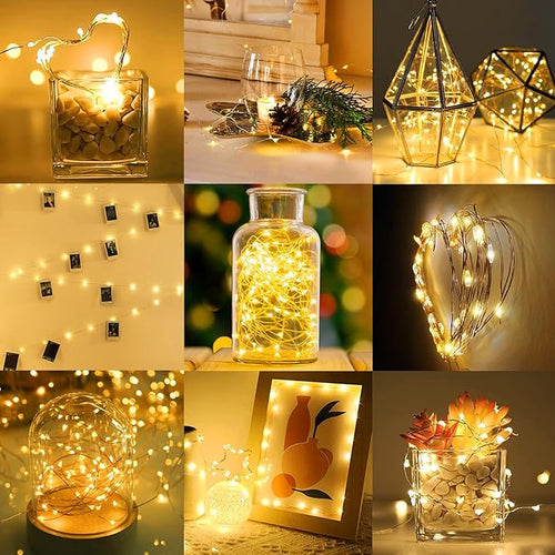 12-Pack 20 LED Christmas Twinkle Lights, 7ft Waterproof for Porch