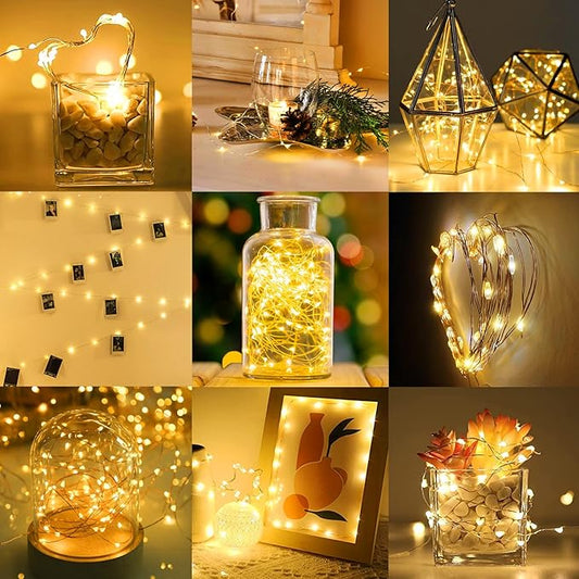 12-Pack 20 LED Christmas Twinkle Lights, 7ft Waterproof for Porch