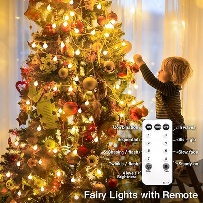 Christmas Fairy Lights, 33ft 100 LED Battery Twinkle Lights