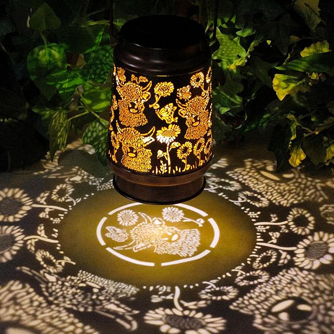 Garden Solar Hanging Lanterns, Metal Porch Decor