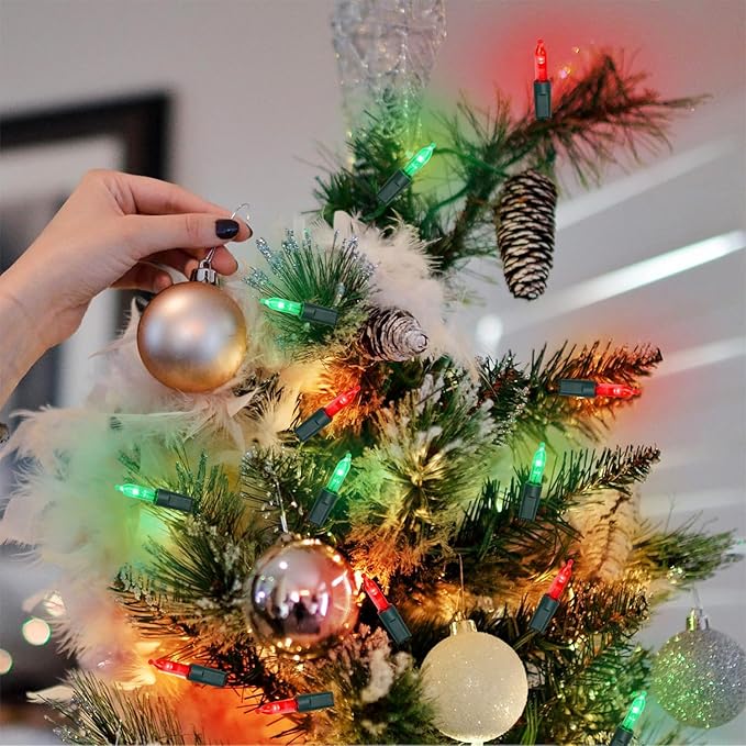 2-Pack Christmas String Lights, 16ft 50 LED Waterproof Twinkle Lights
